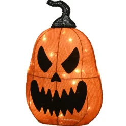 New 16 in. Halloween Pre-Lit Scary Jack-O-Lantern Outdoor Decoration with LED Lights Outdoor Decorations