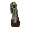 Clearance 59 in. Halloween Pre-Lit Sound Activated Animated Scary Green Witch with LED Lights Animated Decorations