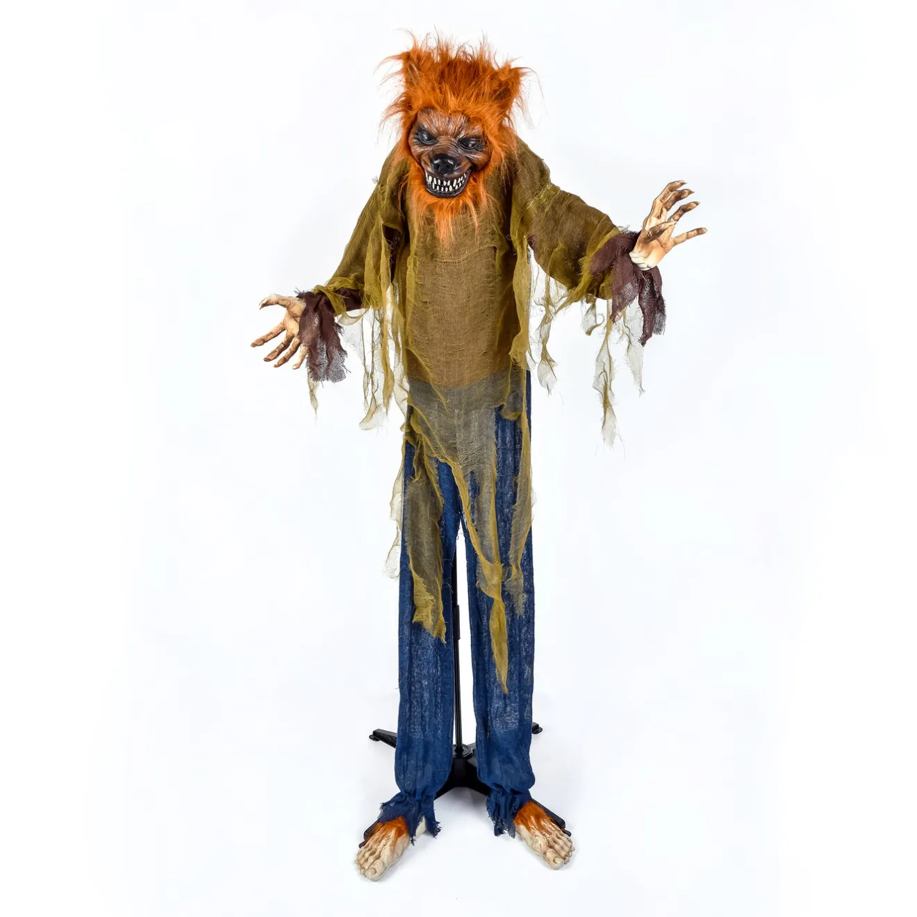 Hot 63 in. Halloween Pre-Lit Sound Activated Animated Werewolf with LED Lights Animated Decorations