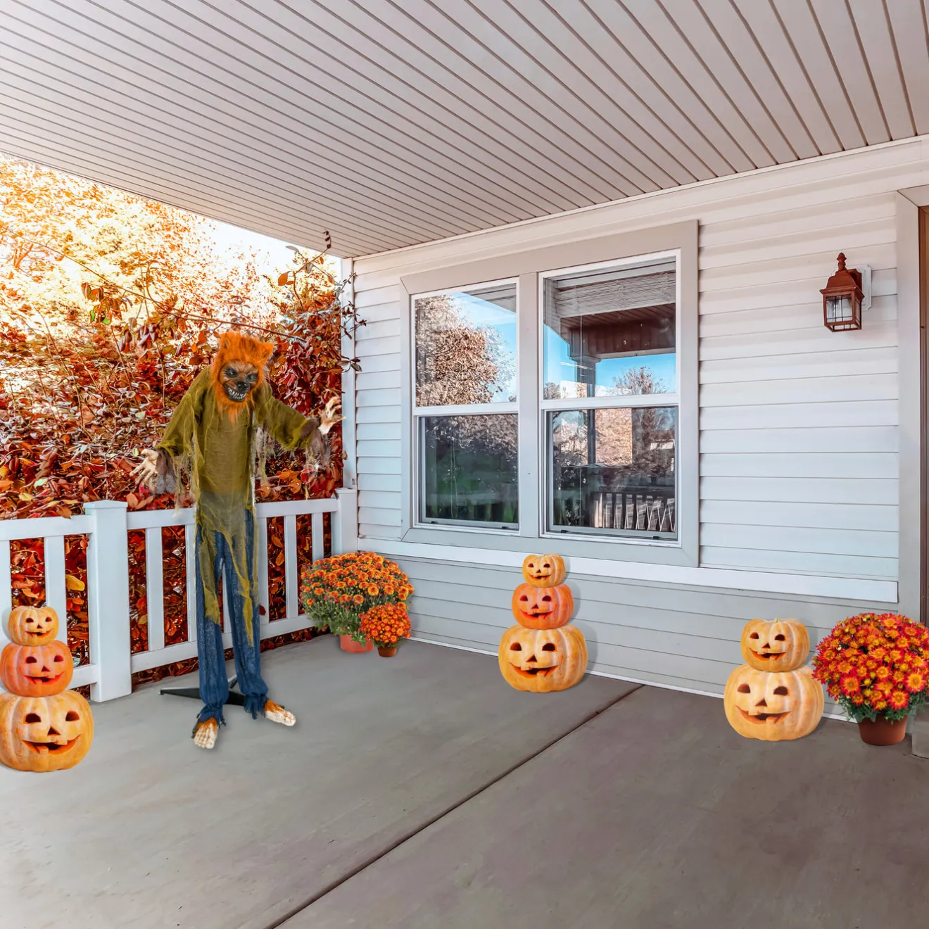 Hot 63 in. Halloween Pre-Lit Sound Activated Animated Werewolf with LED Lights Animated Decorations