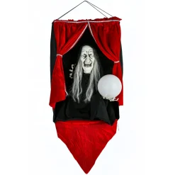 Hot 28 in. Halloween Pre-Lit Sound Activated Animated Fortune Teller with LED Lights Animated Decorations