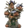 Discount 12 in. Halloween Pumpkin Tree House with Multi Color LED Lights Indoor Decorations