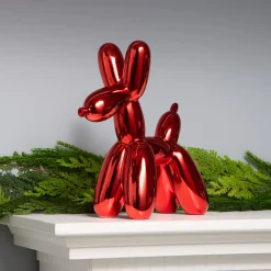 Best 11 in. Halloween Red Balloon Dog Figurine Indoor Decorations