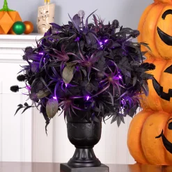 Discount 24 in. Halloween Scare in the Air Halloween Potted Plant with LED Lights Indoor Decorations