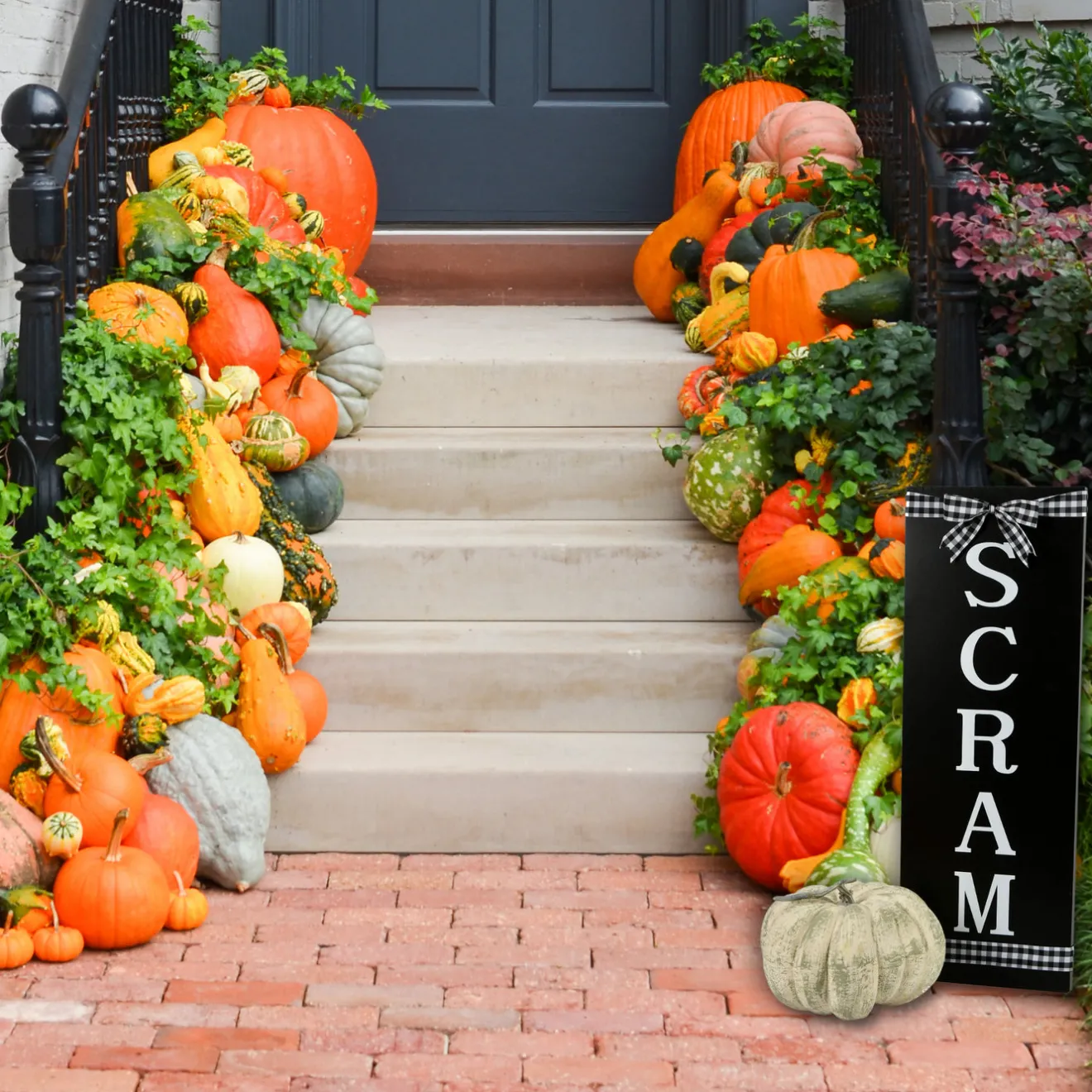 Sale 30 in. Halloween Scram Hanging Porch Sign Decoration Sign Decorations