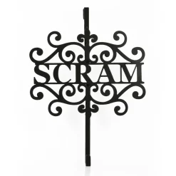 Outlet 16 in. Halloween Scram Metal Wreath Hanger Wreaths