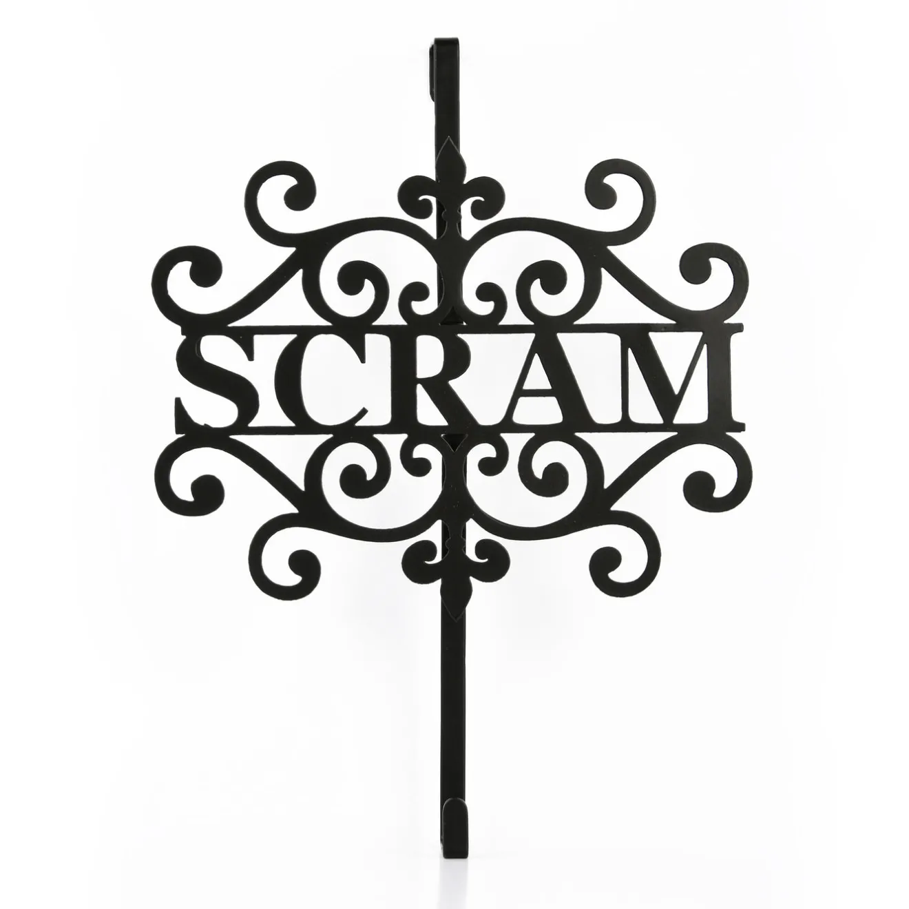 Outlet 16 in. Halloween Scram Metal Wreath Hanger Wreaths