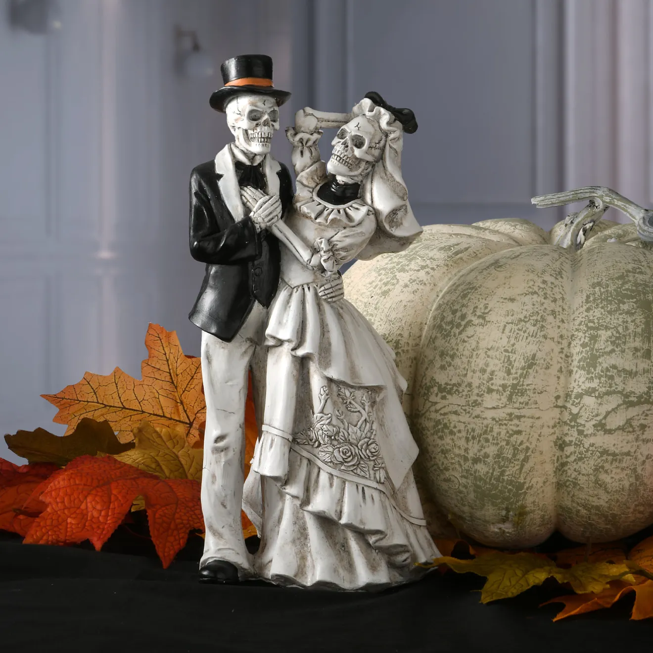 Sale 11 in. Halloween Skeleton Bride and Groom Decoration Indoor Decorations