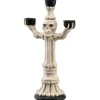 Clearance 12 in. Halloween Skeleton Candelabra Holds Three Candles Indoor Decorations