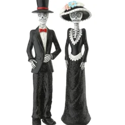 New 13 in. Halloween Skeleton Couple in Formal Attire Decoration Indoor Decorations