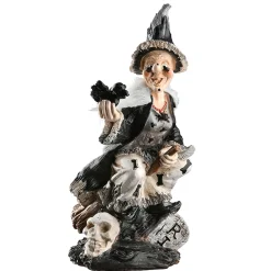 New 10 in. Halloween Spooky Witch on a Broom Decoration Indoor Decorations
