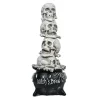 38 in. Halloween Stacked Skulls in a Cauldron Tabletop Decoration Indoor Decorations
