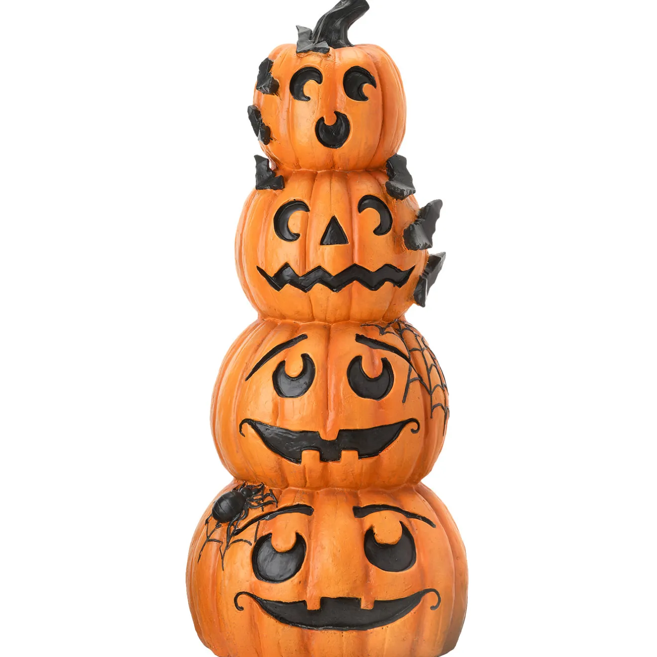 39 in. Halloween Stacked Smiling Jack-O-Lanterns Decoration Outdoor Decorations