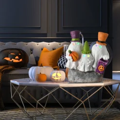 Hot 15 in. Halloween Trick Or Treating Ghosts Decoration with LED Lights Indoor Decorations