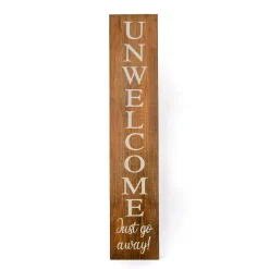 Hot 39 in. Halloween Unwelcome Just Go Away Wooden Hanging Porch Sign Decoration Sign Decorations