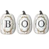 Best 13 in. Halloween White Pumpkin BOO Sign Decoration Outdoor Decorations