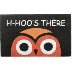 New 30 in. Halloween WHOS THERE Owl Doormat Decoration Outdoor Decorations