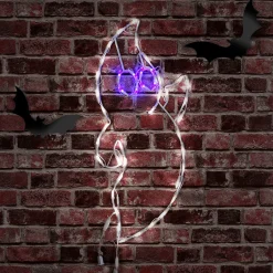 Clearance 31 in. Hallowen Friendly Ghost Lighted Sign Decoration with LED Lights Sign Decorations
