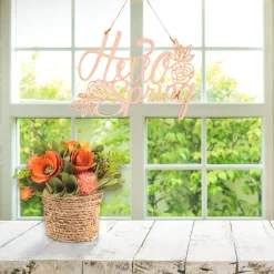 Outlet 8 in. Handcrafted Pastel Florals in Rope Basket Potted Plants