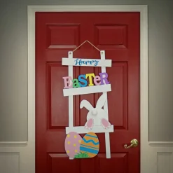New 36 in. Happy Easter Hanging Wall Decoration with Bunny and Eggs Wall Decorations