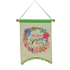 Sale 18 in. Happy Spring Hanging Banner Decoration Wall Decorations