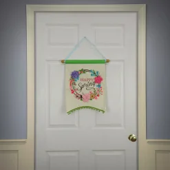 Sale 18 in. Happy Spring Hanging Banner Decoration Wall Decorations