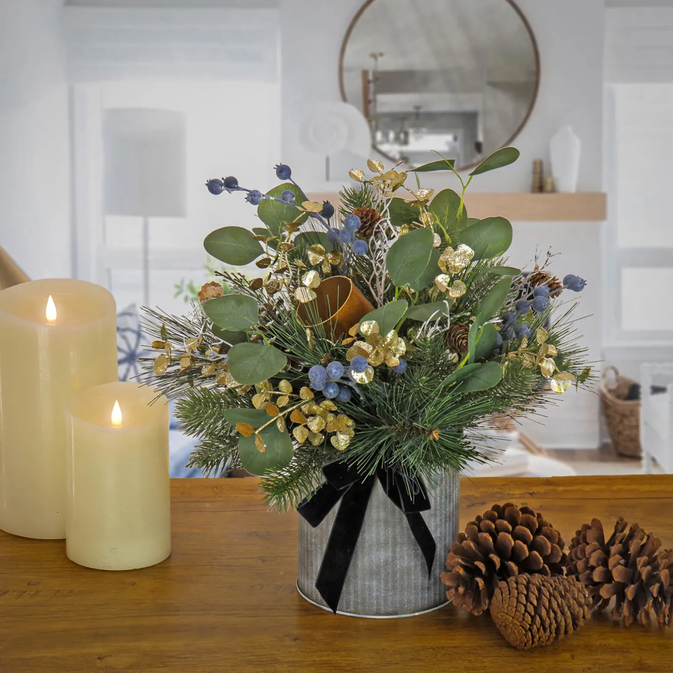 Best 17 in. HGTV Home Collection Swiss Chic Arrangement Centerpieces