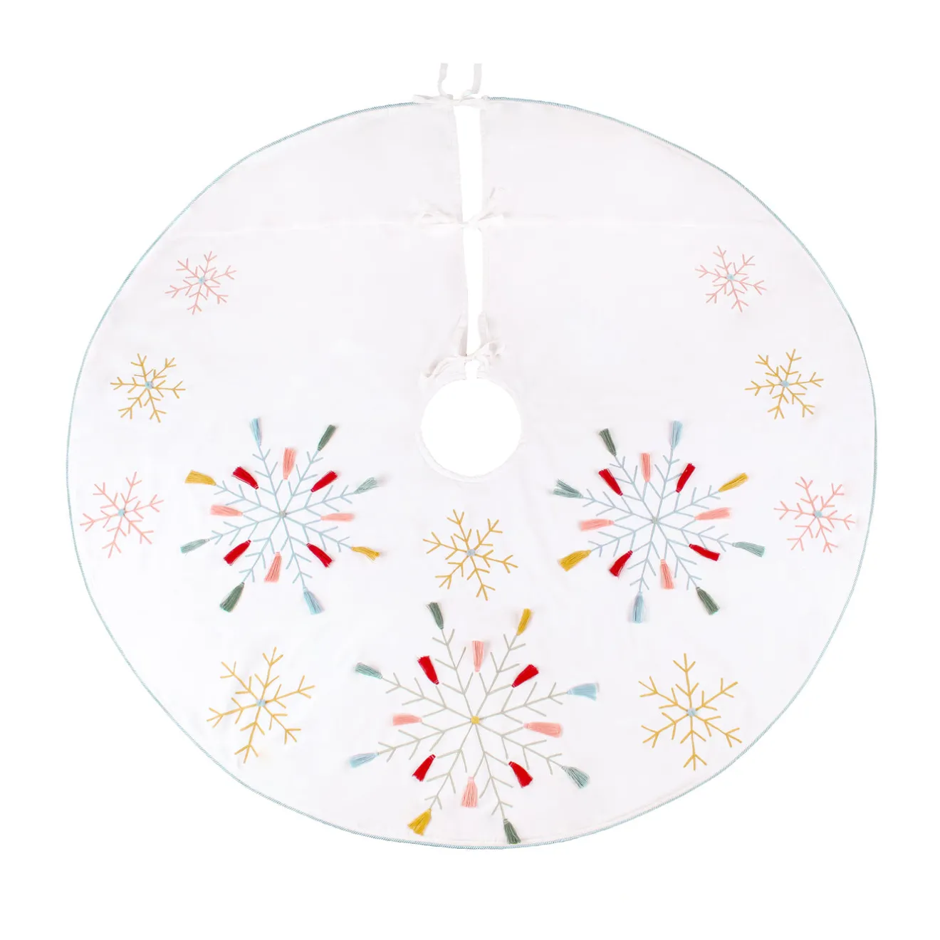 Online 54 in. HGTV Home Collection Embroidered Boho Tree Skirt Tree Skirts & Collars