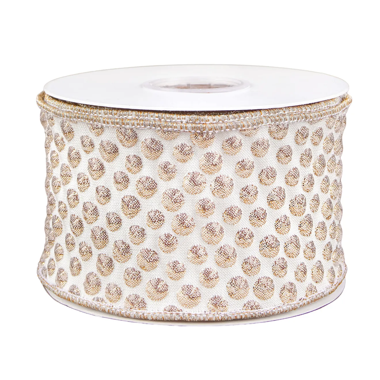 Online 3 in. HGTV Home Collection Rainer Jacquard Tissue Back Ribbon, Gold Tree Ribbons