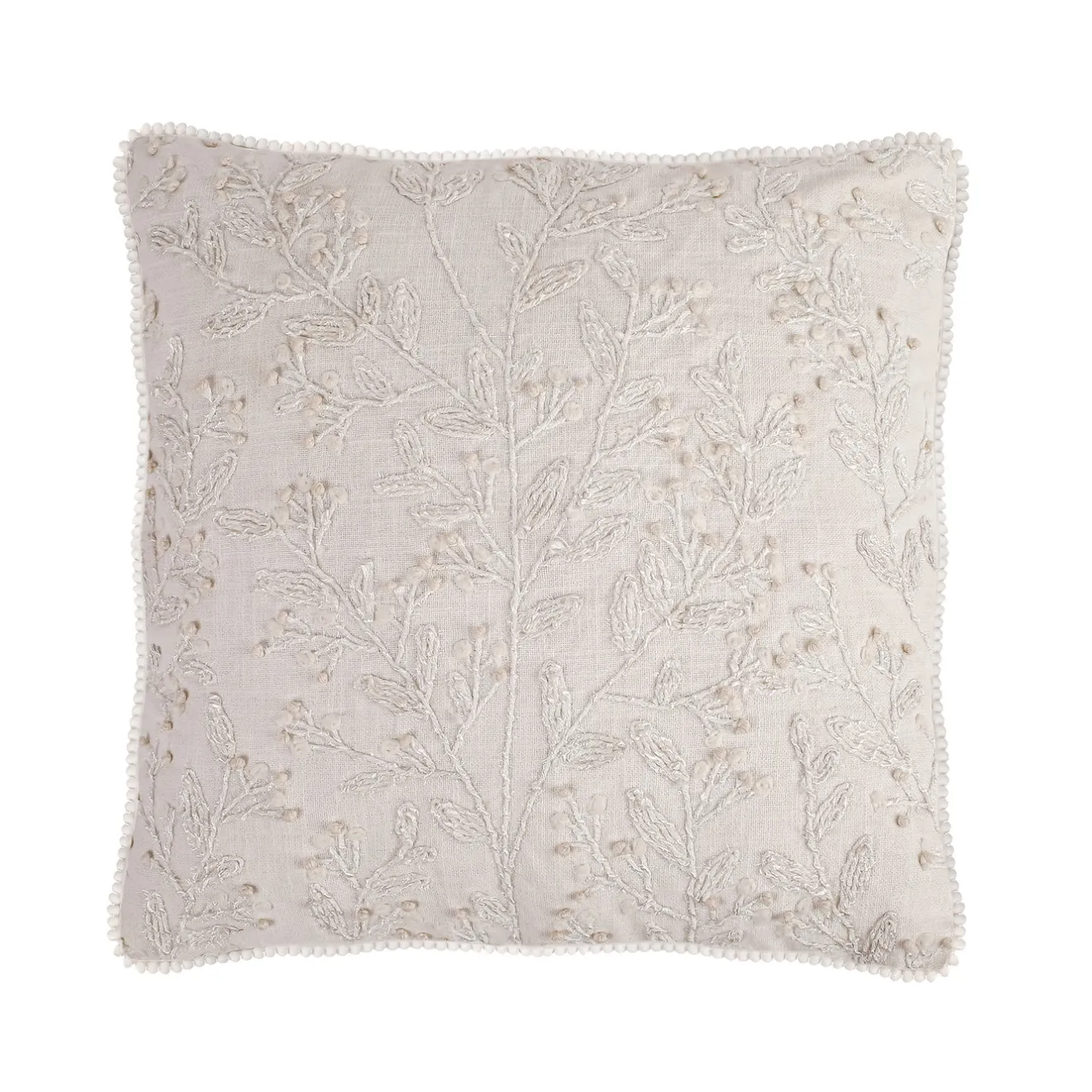 Clearance 18 in. HGTV Home Collection White Boho Christmas Pillow Pillows & Throws