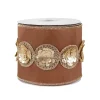Online 4 in. HGTV Home Collection Sequin Beaded Taffeta Ribbon, Brown Tree Ribbons