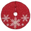 Discount 52 in. HGTV Home Collection Red Tree Skirt with Snowflake Embroidery and White Dots Tree Skirts & Collars