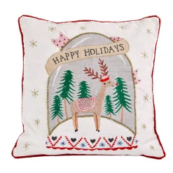 Sale 18 in. HGTV Home Collection Snow Globe Christmas Pillow Pillows & Throws
