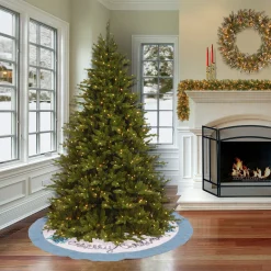 Clearance 52 in. HGTV Home Collection Embroidered Coastal Colors Tree Skirt Tree Skirts & Collars