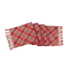 Outlet 72 in. HGTV Home Collection Bias Cut Red Plaid Table Runner Pillows & Throws