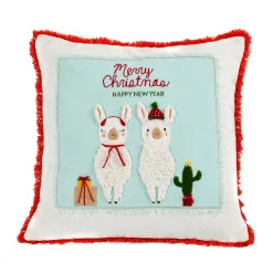 18 in. HGTV Home Collection Merry Christmas Llamas Pillow Pillows & Throws