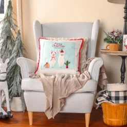 18 in. HGTV Home Collection Merry Christmas Llamas Pillow Pillows & Throws