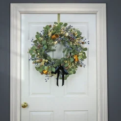 Sale 28 in. HGTV Home Collection Swiss Chic Wreath Unlit Christmas Wreaths|25-36 Inch Christmas Wreaths