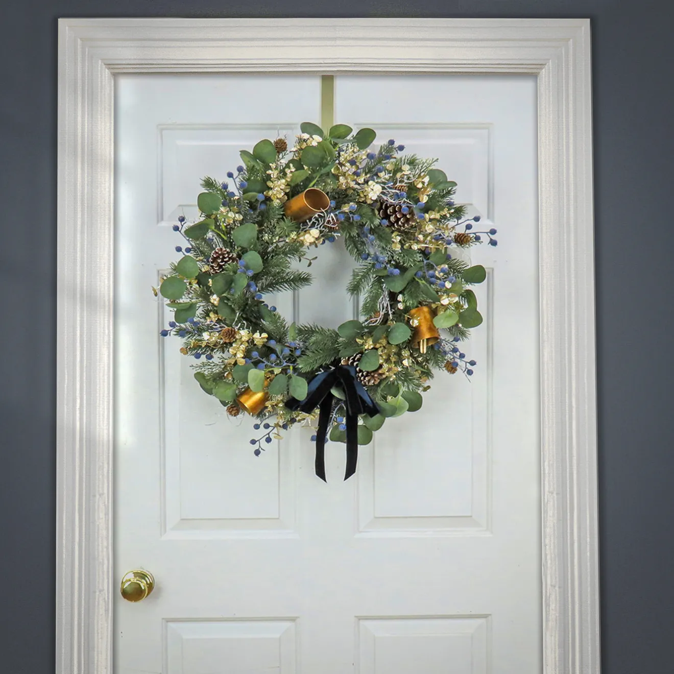 Sale 28 in. HGTV Home Collection Swiss Chic Wreath Unlit Christmas Wreaths|25-36 Inch Christmas Wreaths