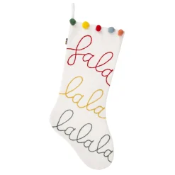 Clearance 20 in. HGTV Home Collection White Fa La La Stocking Stockings