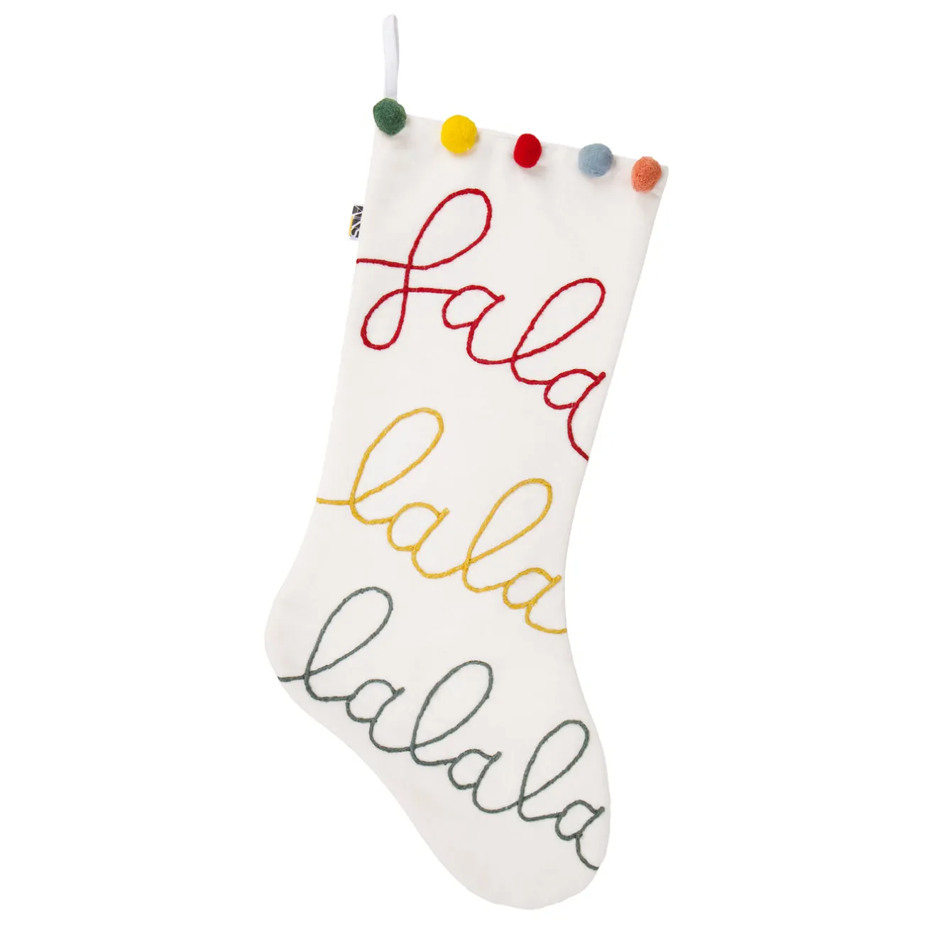 Clearance 20 in. HGTV Home Collection White Fa La La Stocking Stockings