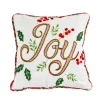Discount 18 in. HGTV Home Collection Embroidered Joy Christmas Pillow Pillows & Throws