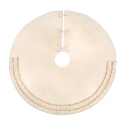 Hot 52 in. HGTV Home Collection Fringe Detail Tree Skirt, Off White Tree Skirts & Collars