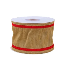 Online 3 in. HGTV Home Collection Dupioni Double-Sided Ribbon, Gold & Red Tree Ribbons