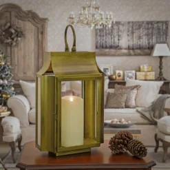 18 in. HGTV Home Collection Antique Bronze Lantern, Small Decorative Accents
