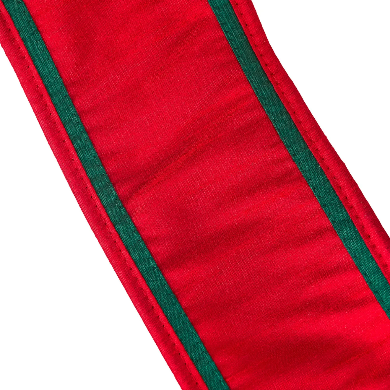 Online 3 in. HGTV Home Collection Dupioni Double-Sided Ribbon, Red & Green Tree Ribbons