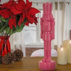 New 18 in. HGTV Home Collection Nutcracker Christmas Decor, Pink Decorative Accents