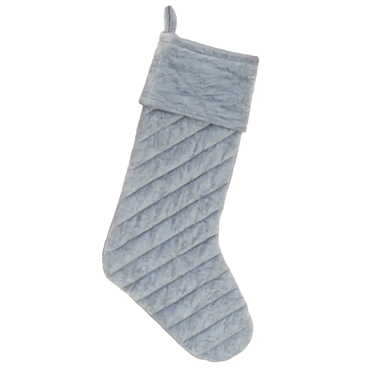 Online 19 in. HGTV Home Collection Quilted Velvet Stocking, Silver Stockings