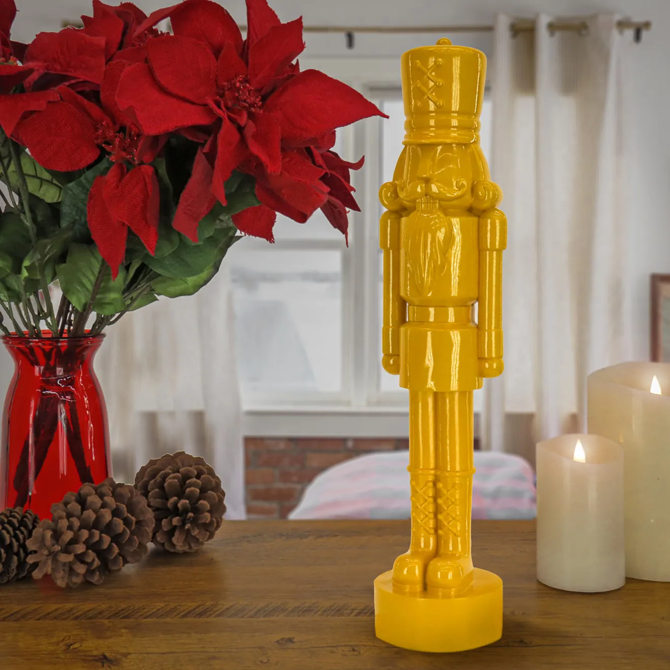 Discount 18 in. HGTV Home Collection Nutcracker Christmas Decor, Yellow Decorative Accents