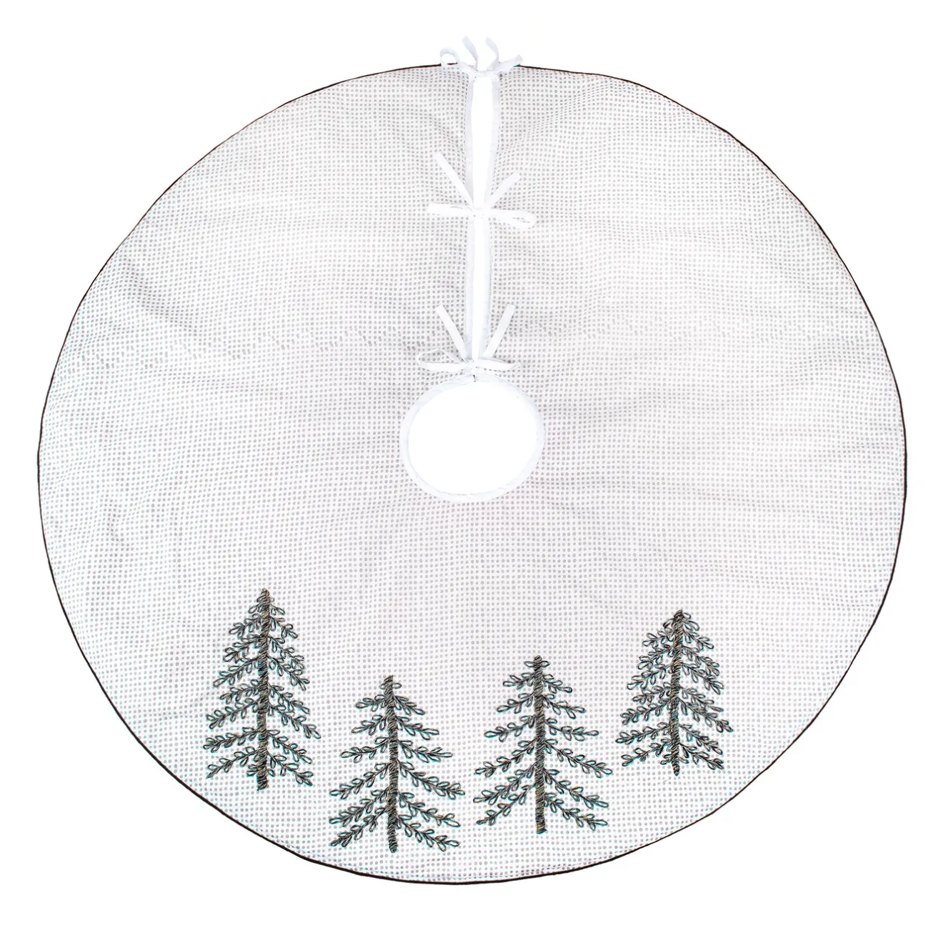 Clearance 52 in. HGTV Home Collection Embroidered Evergreens Tree Skirt Tree Skirts & Collars